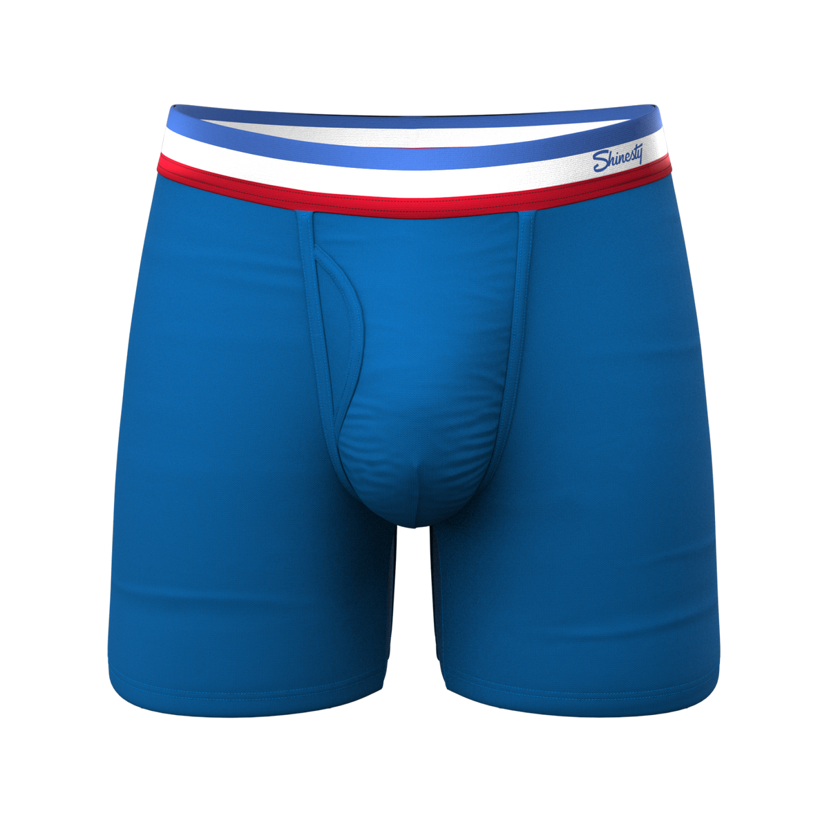 The Morning Glory | Blue with USA Waistband Ball Hammock® Pouch Underwear With Fly - Shinesty