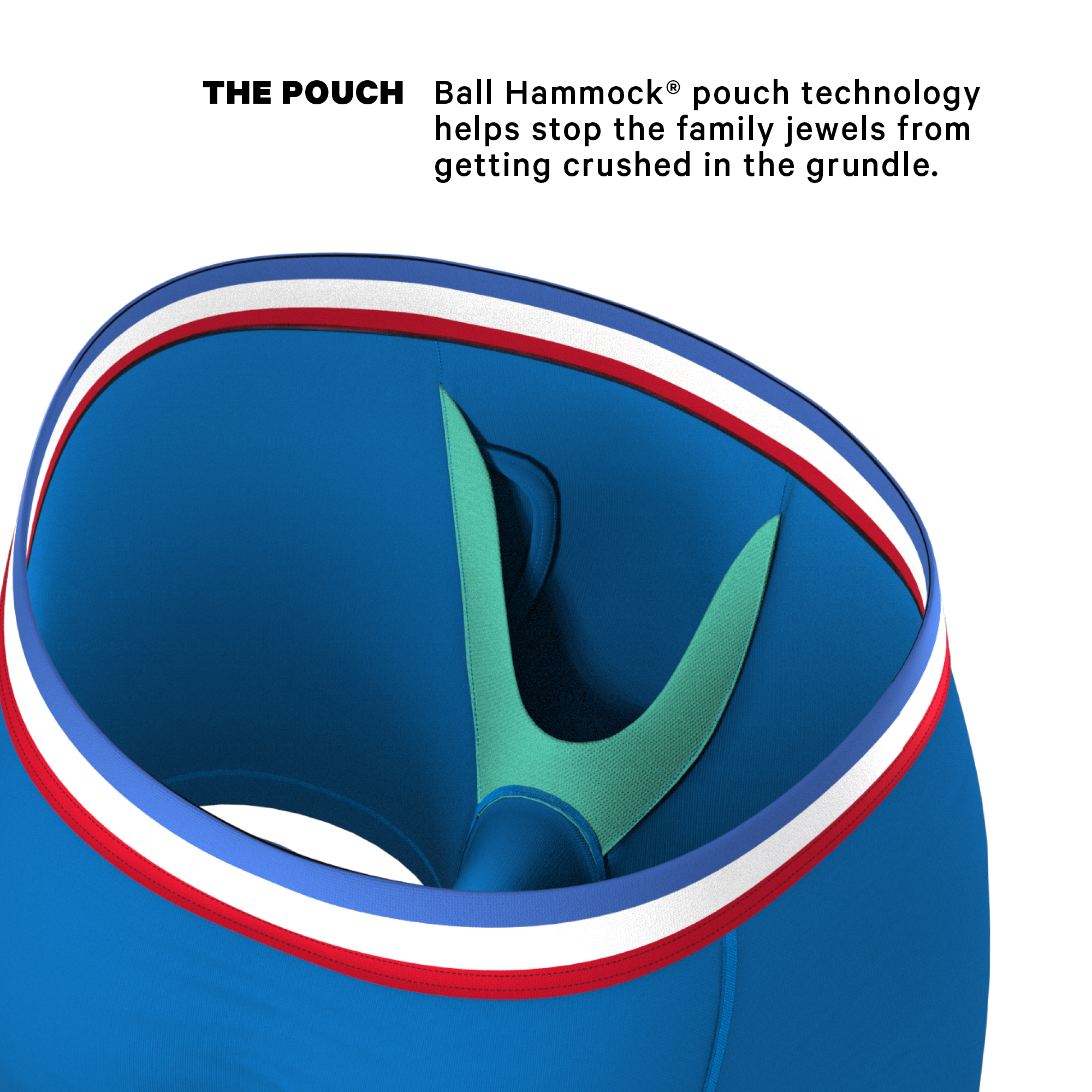 The Morning Glory | Blue with USA Waistband Ball Hammock® Pouch Underwear With Fly - Shinesty