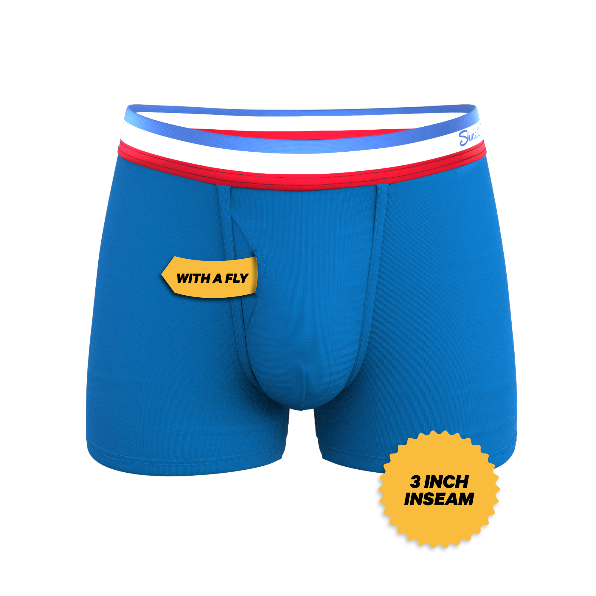 The Morning Glory | Blue with USA Waistband Ball Hammock® Pouch Trunks Underwear - Shinesty