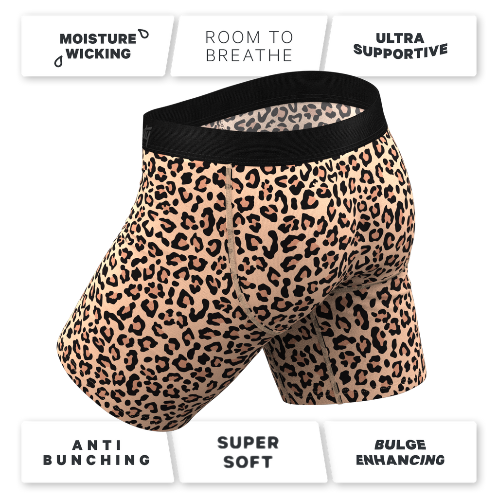The Most Def | Leopard Print Ball Hammock® Boxer - Long Leg - Shinesty