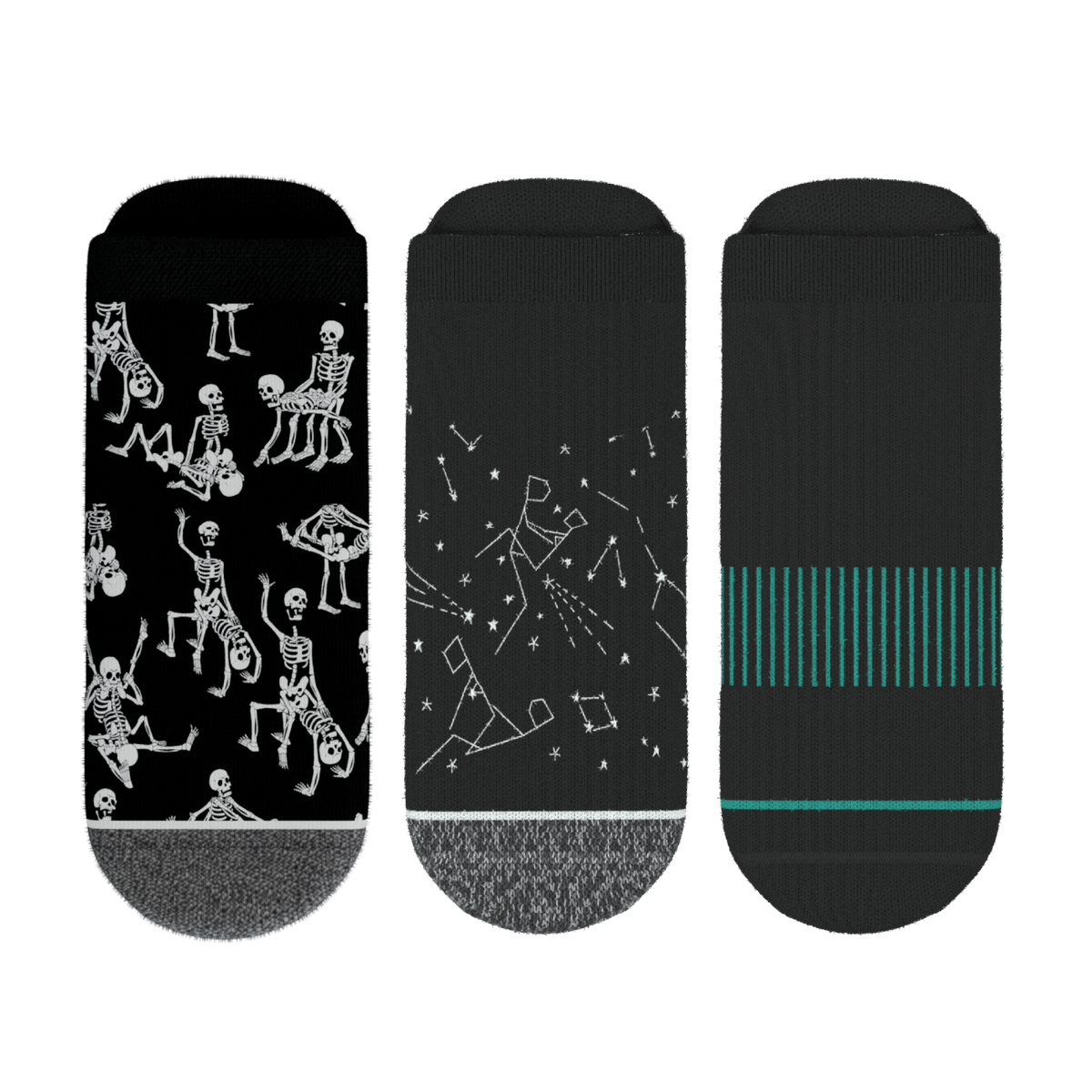 The Mostly Black | Heel Hammock™ Ankle Socks 3 Pack - Shinesty