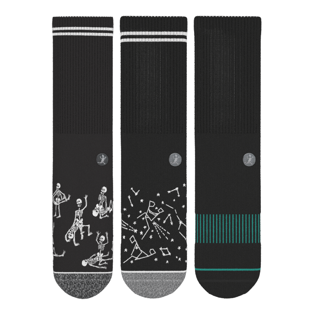 The Mostly Black | Heel Hammock™ Crew Socks 3 Pack - Shinesty
