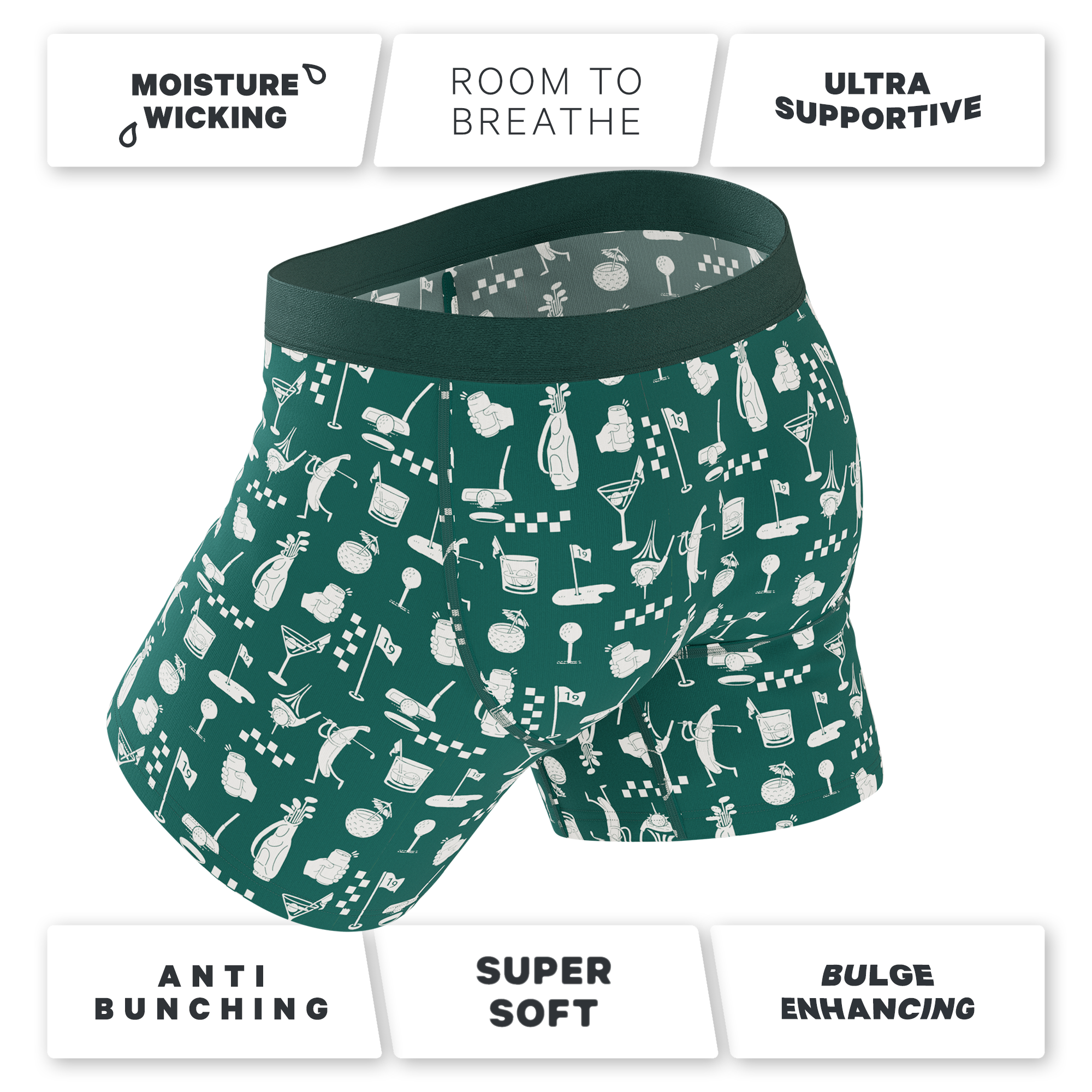 The Mulligan | Green Golf Ball Hammock® Pouch Underwear - Shinesty