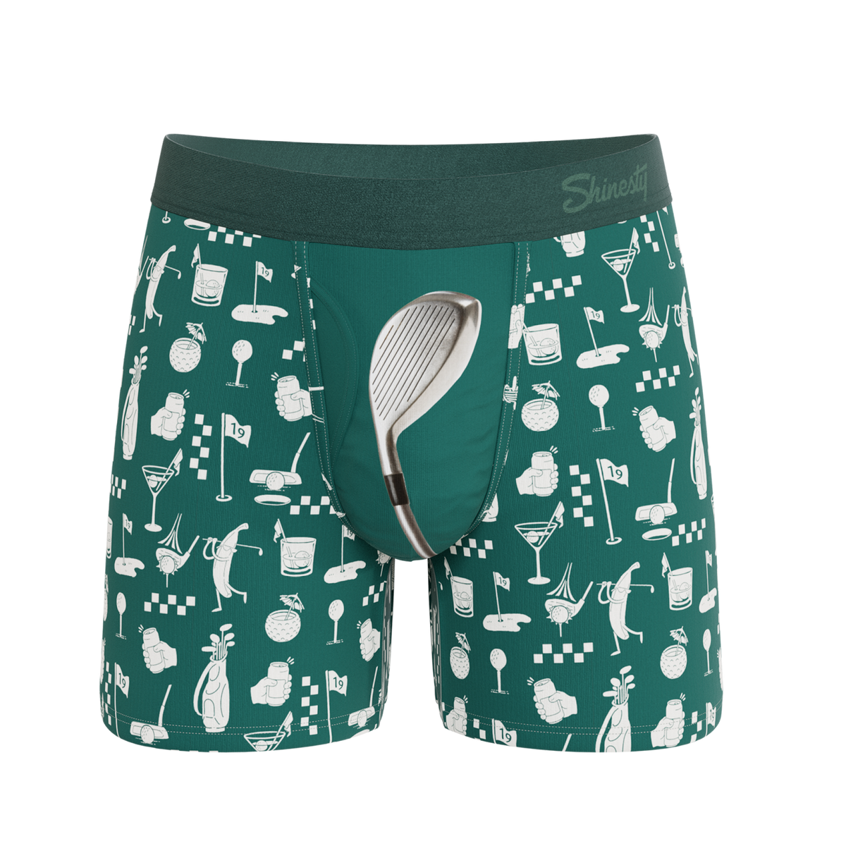 The Mulligan | Green Golf Ball Hammock® Pouch Underwear With Fly - Shinesty