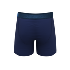 The Navy Jones | Tonal Navy Ball Hammock® Pouch Underwear With Fly - Shinesty