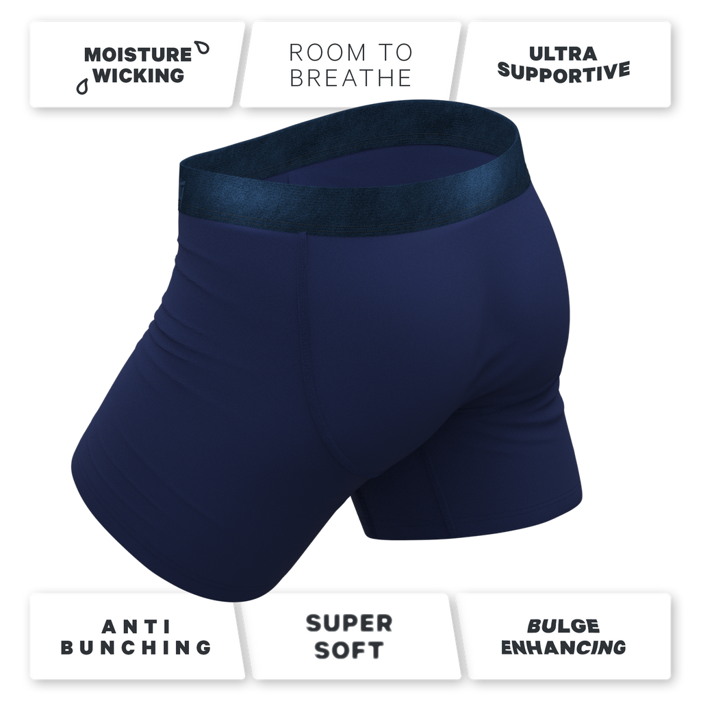 The Navy Jones | Tonal Navy Ball Hammock® Pouch Underwear - Shinesty