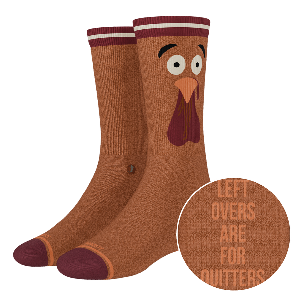 The No Leftovers | Thanksgiving Turkey Heel Hammock™ Crew Socks - Shinesty
