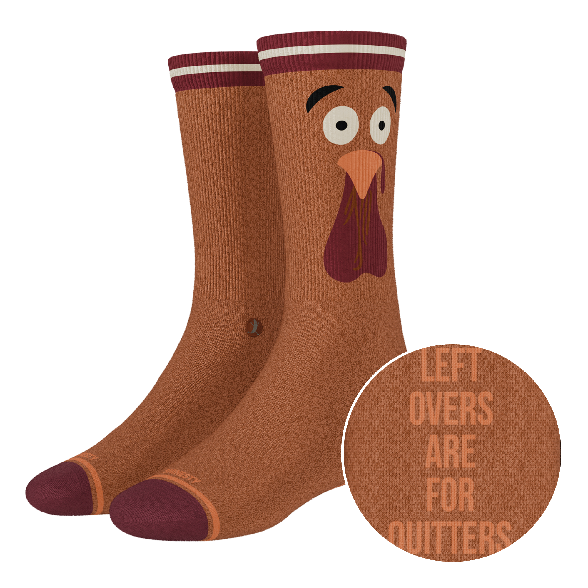 The No Leftovers | Thanksgiving Turkey Heel Hammock™ Crew Socks - Shinesty