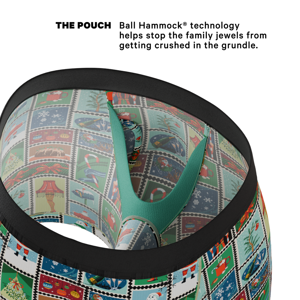 The North Pole Postage | Christmas Stamps Ball Hammock® Pouch Underwear With Fly - Shinesty