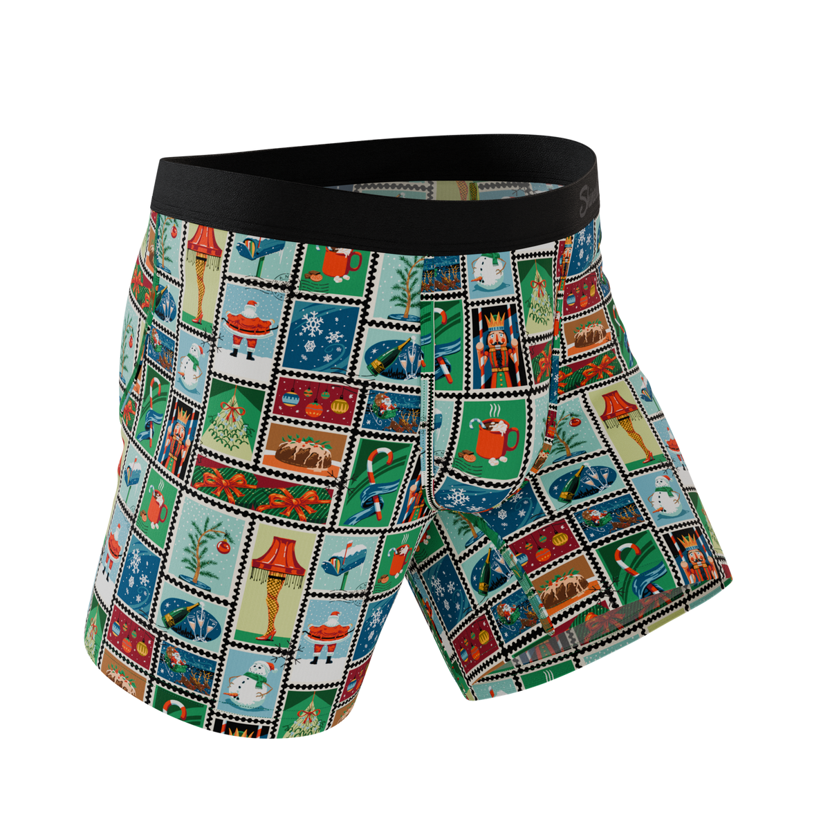 The North Pole Postage | Christmas Stamps Ball Hammock® Pouch Underwear - Shinesty