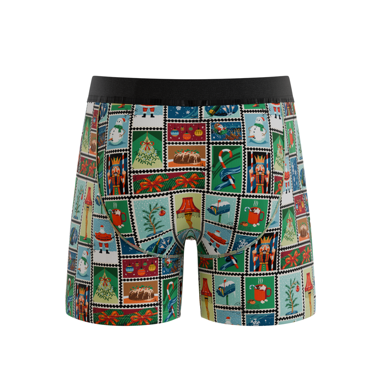 The North Pole Postage | Christmas Stamps Ball Hammock® Pouch Underwear - Shinesty