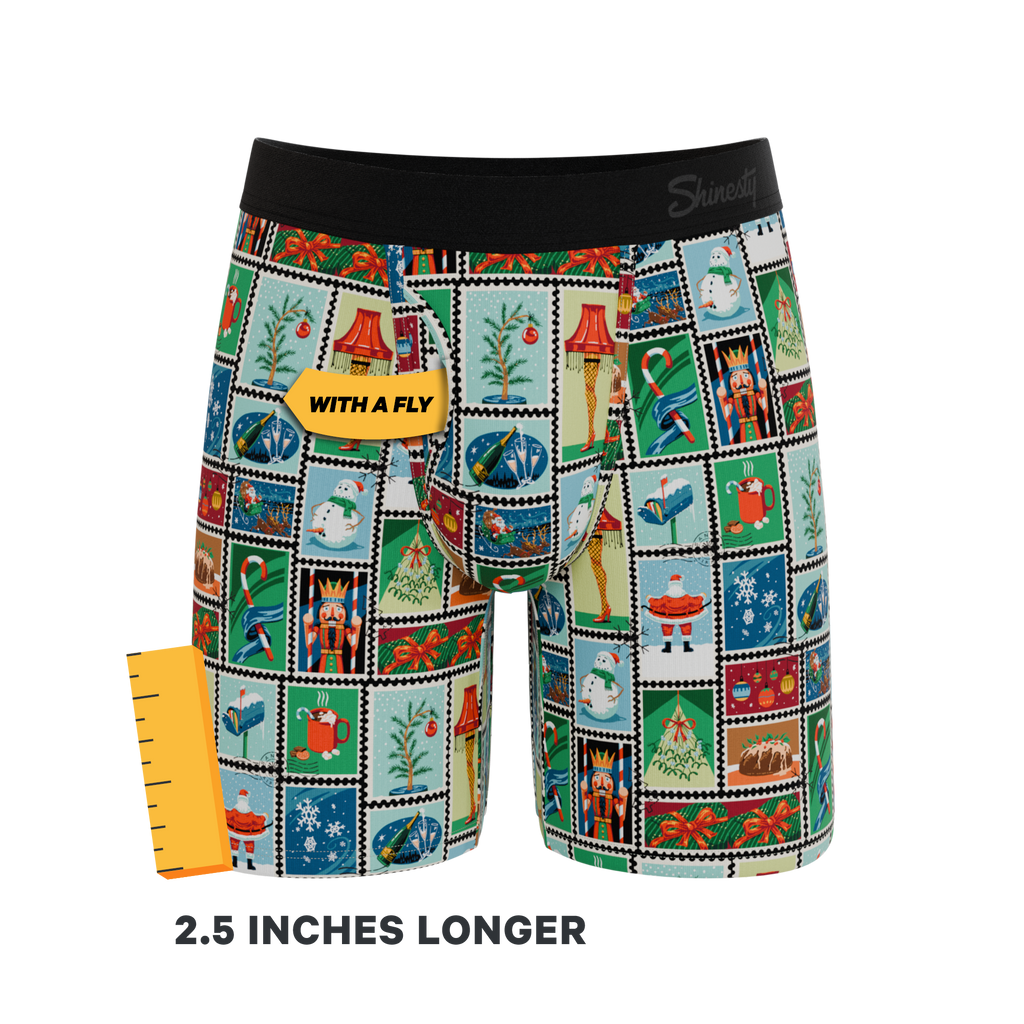 The North Pole Postage | Christmas Stamps Ball Hammock® Boxer - Long Leg - Shinesty