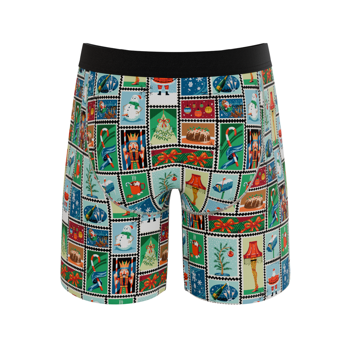 The North Pole Postage | Christmas Stamps Ball Hammock® Boxer - Long Leg - Shinesty