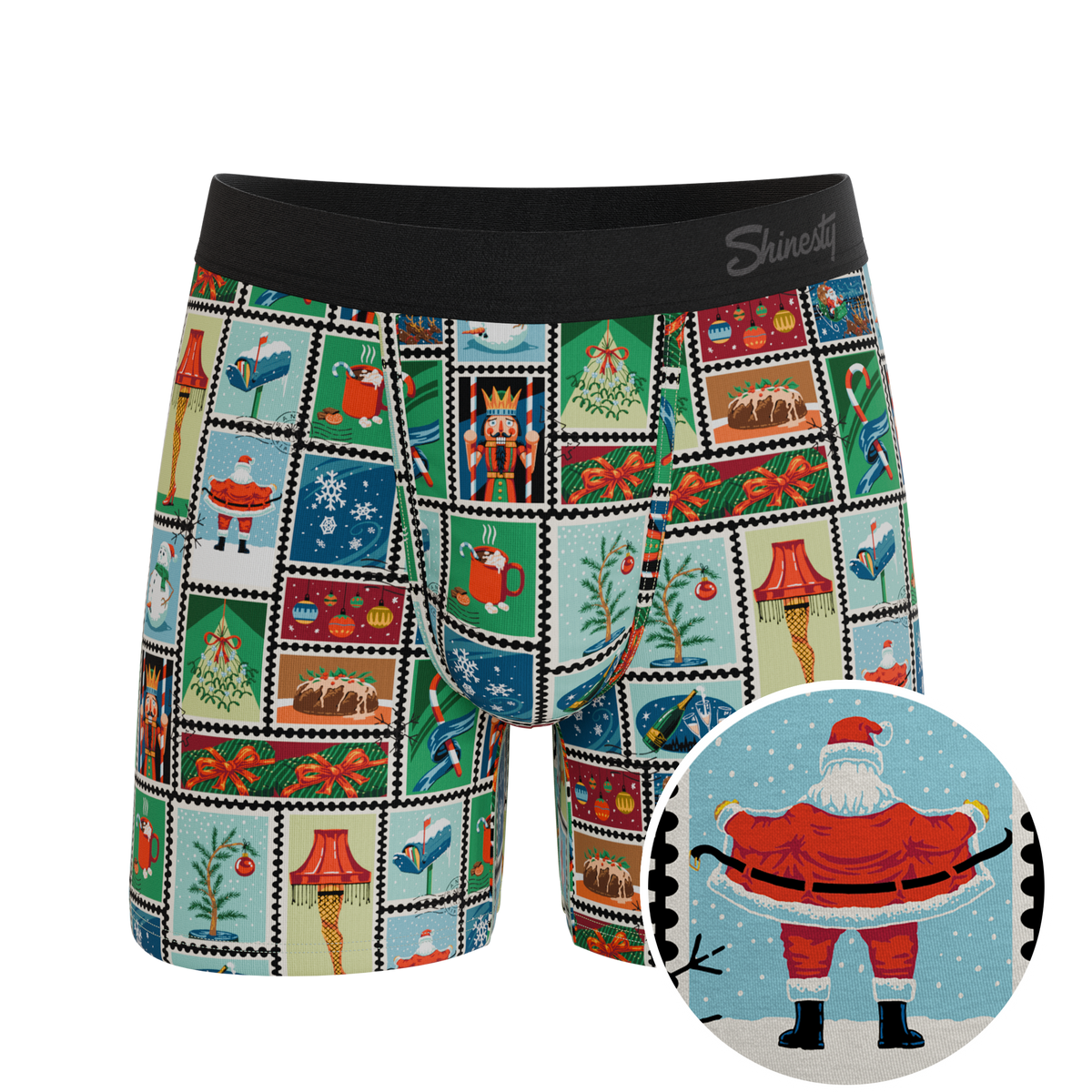 The North Pole Postage | Christmas Stamps Ball Hammock® Pouch Underwear - Shinesty