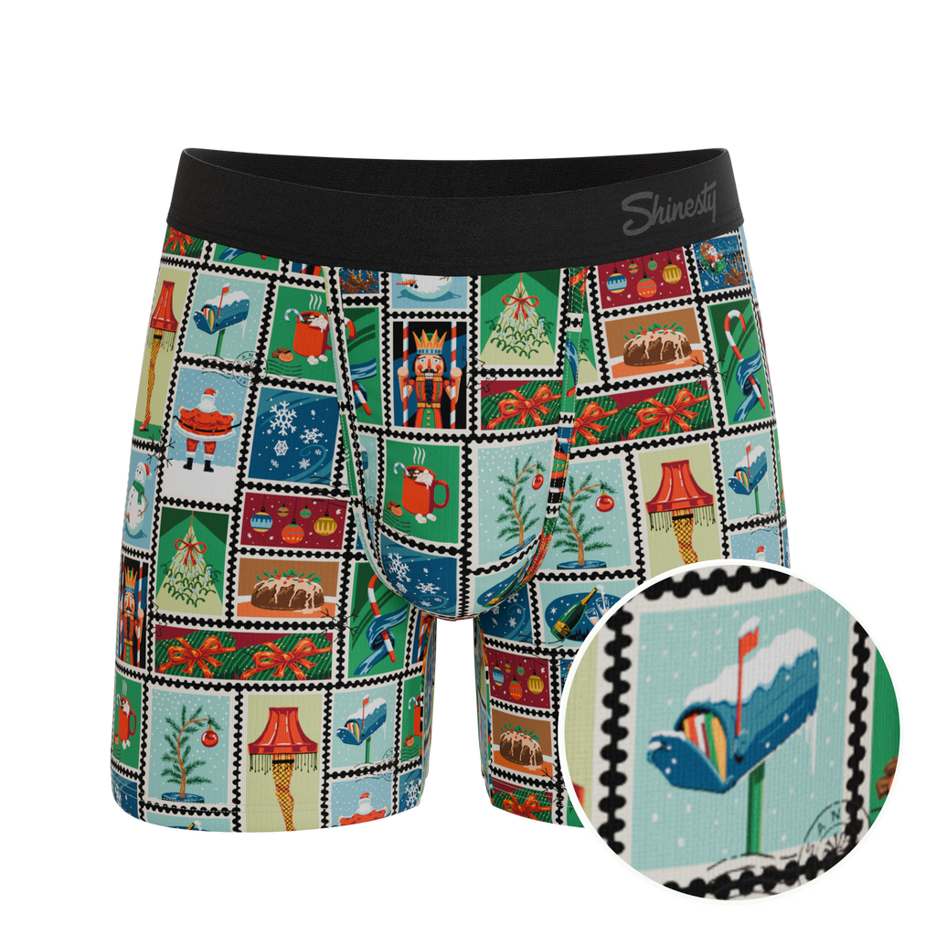 The North Pole Postage | Christmas Stamps Ball Hammock® Pouch Underwear With Fly