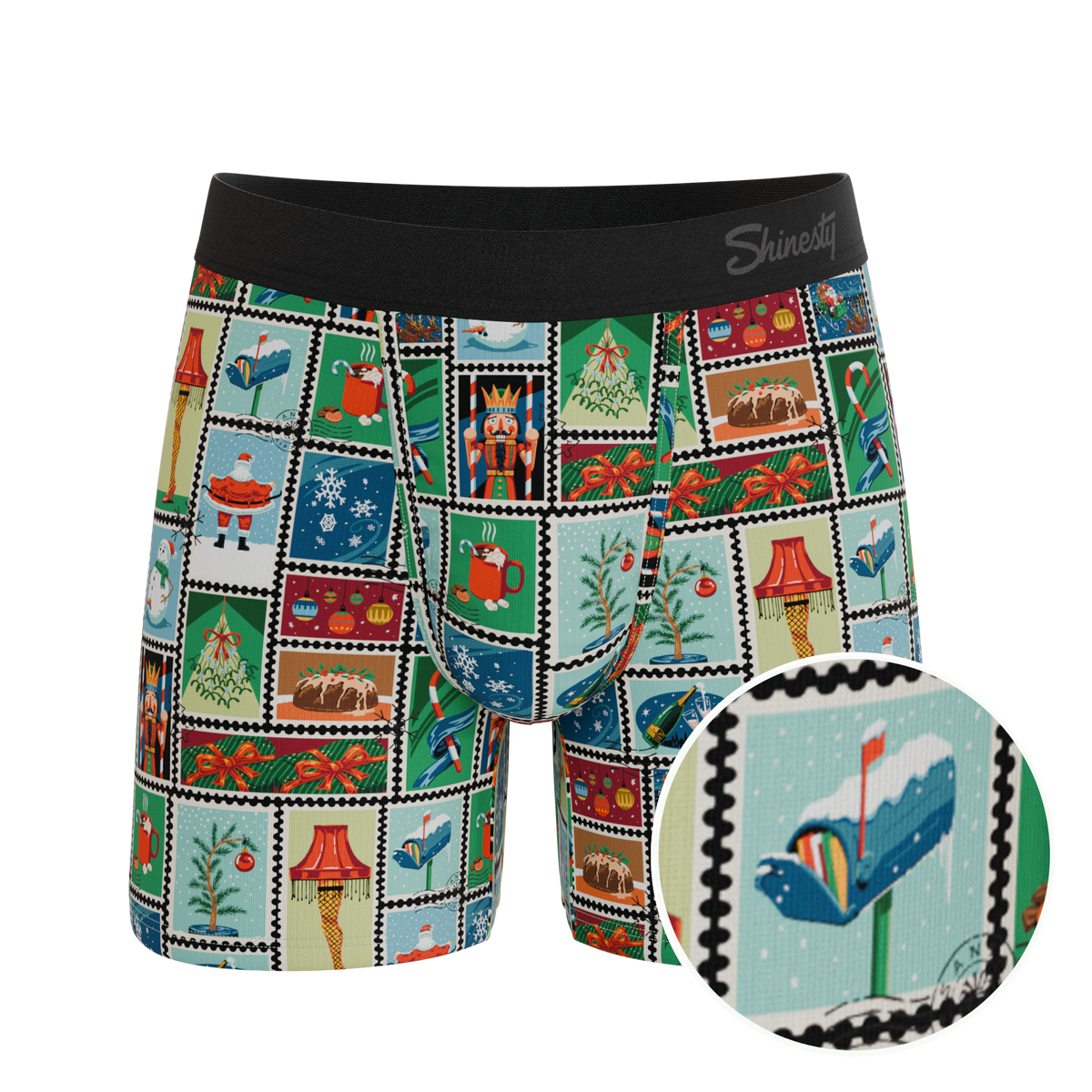The North Pole Postage | Christmas Stamps Ball Hammock® Pouch Underwear With Fly
