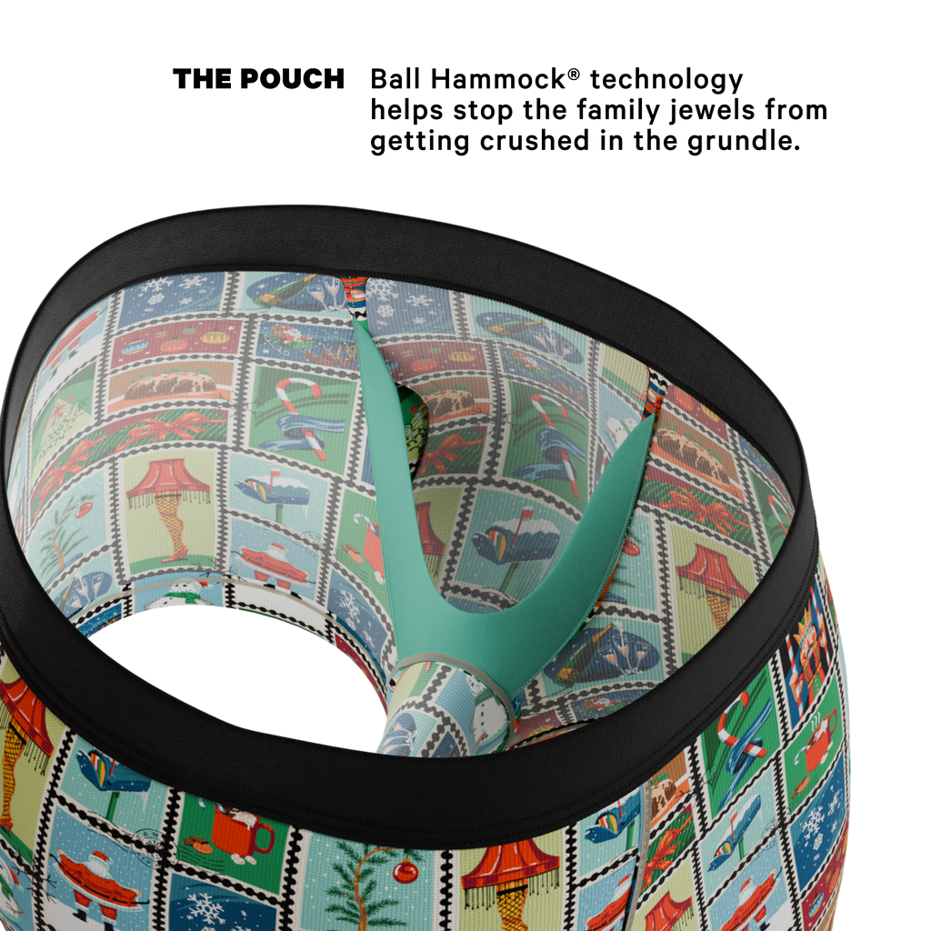 The North Pole Postage | Christmas Stamps Ball Hammock® Pouch Trunks Underwear - Shinesty