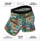 The North Pole Postage | Christmas Stamps Ball Hammock® Pouch Underwear With Fly - Shinesty