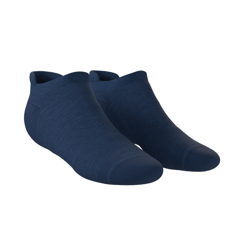 The Ocean Blue | Chambray Heather Heel Hammock™ Ankle Socks - Shinesty