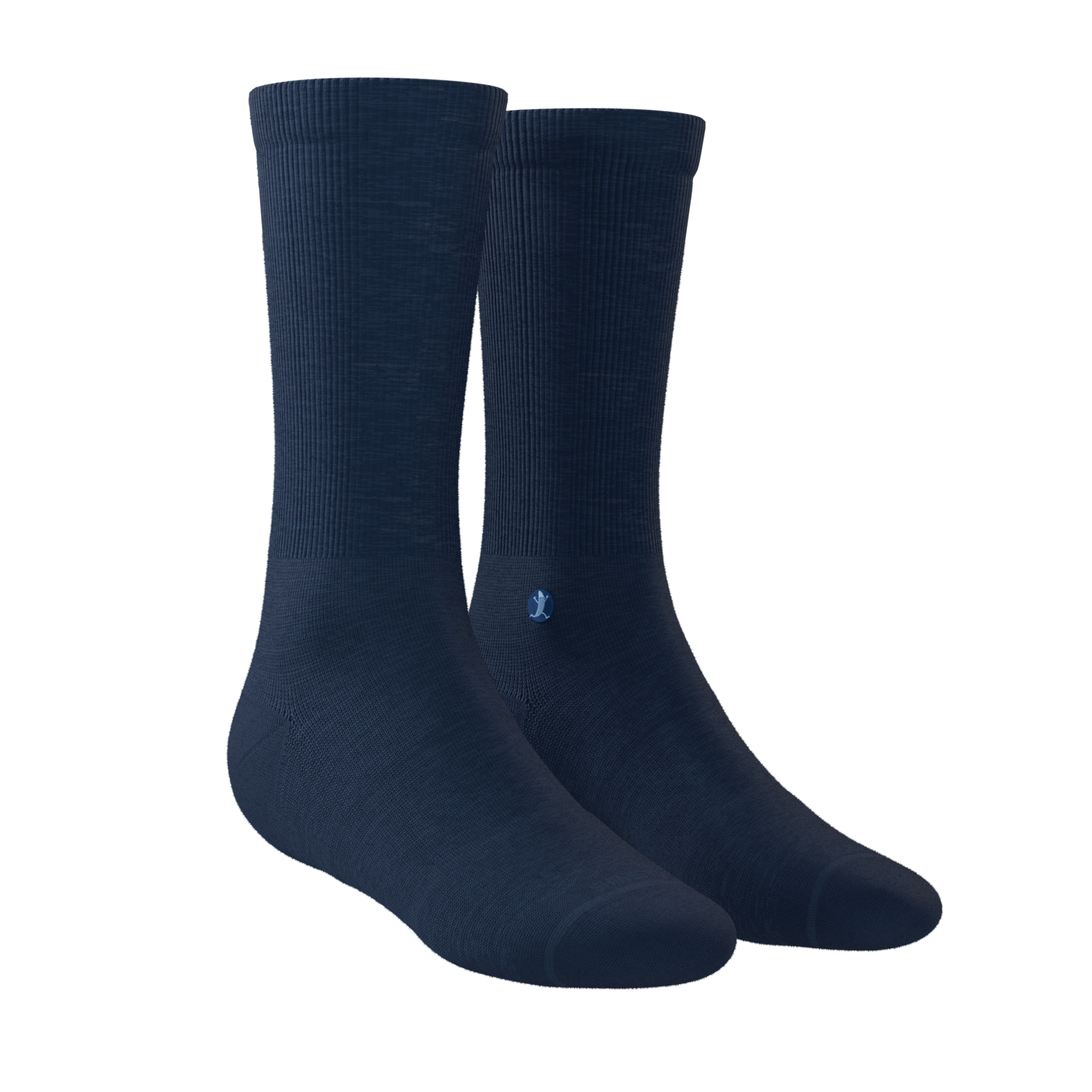 The Ocean Blue | Chambray Heather Heel Hammock™ Crew Socks - Shinesty