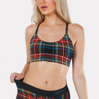 The Cappuccino | Holiday Tartan Plaid Boob Hammock™ Scoop Bralette - Shinesty
