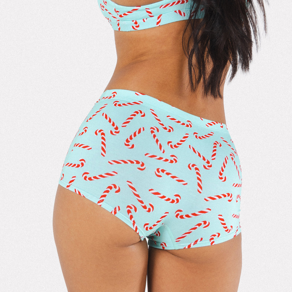 The Peppermint Pimp Canes | Candy Cane Modal Boyshort Underwear - Shinesty