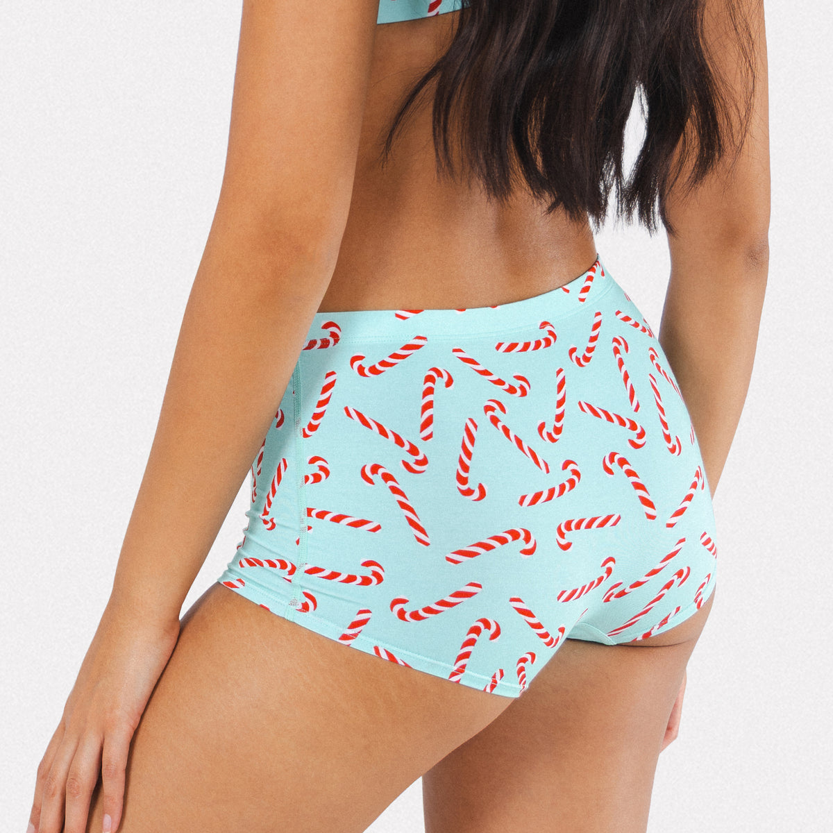 The Peppermint Pimp Canes | Candy Cane Modal Boyshort Underwear - Shinesty