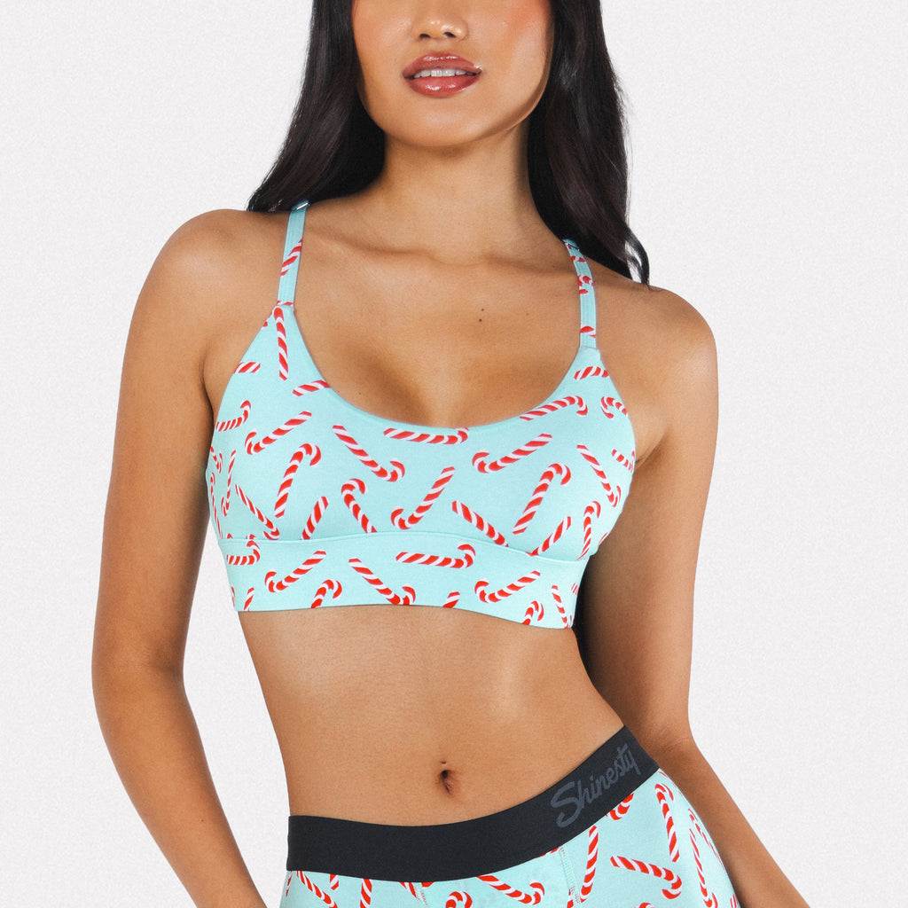 The Peppermint Pimp Canes | Candy Cane Boob Hammock™ Scoop Bralette - Shinesty