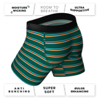 The Old Schooler | Retro Green Stripe Ball Hammock® Pouch Underwear - Shinesty
