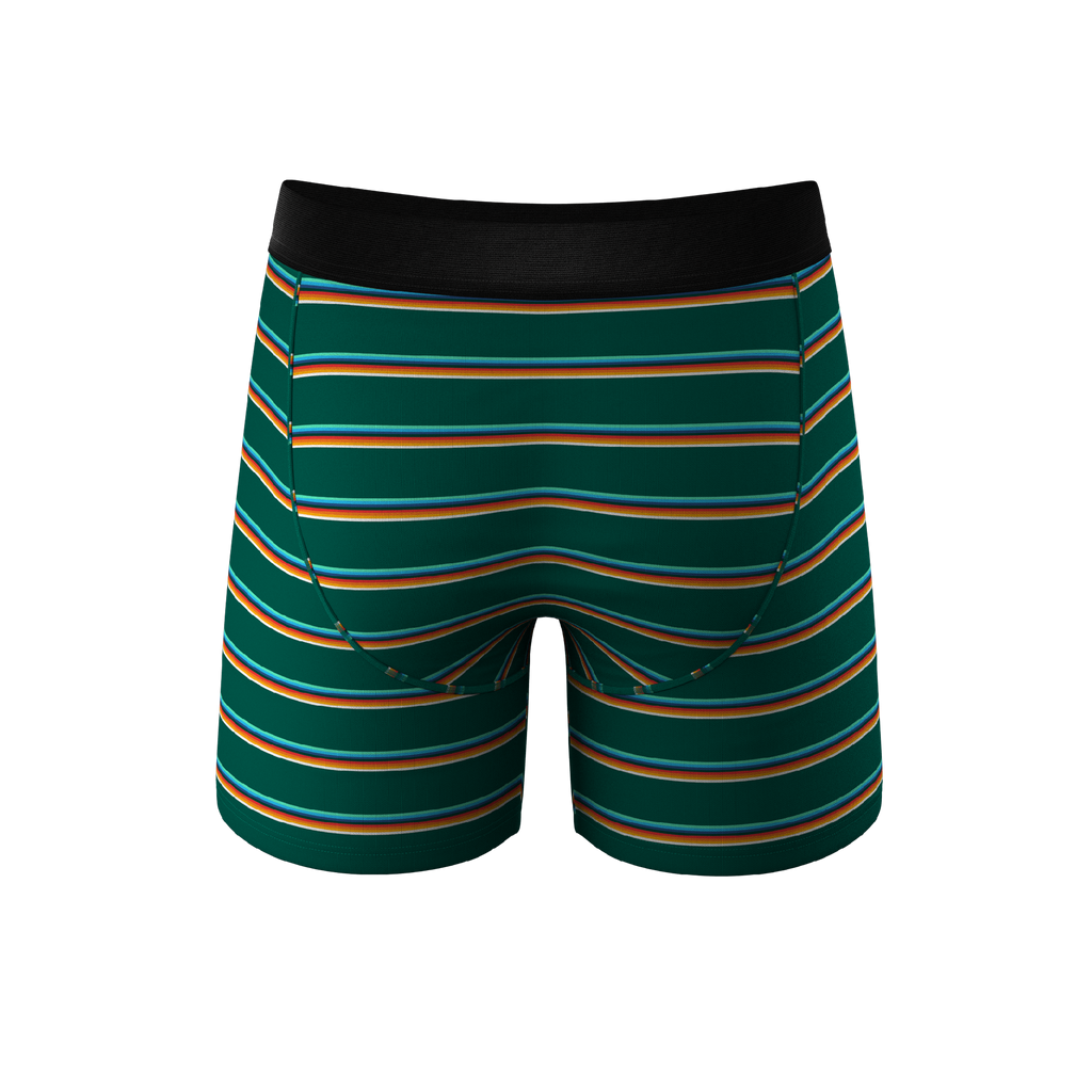 The Old Schooler | Retro Green Stripe Ball Hammock® Pouch Underwear - Shinesty
