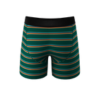 The Old Schooler | Retro Green Stripe Ball Hammock® Pouch Underwear - Shinesty
