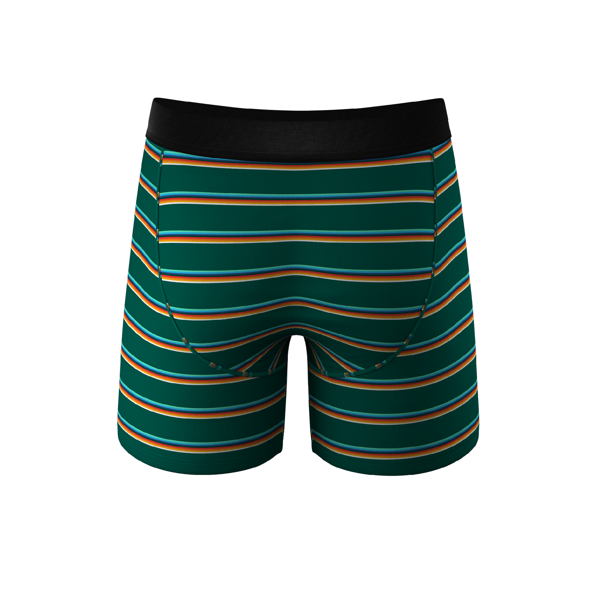 The Old Schooler | Retro Green Stripe Ball Hammock® Pouch Underwear - Shinesty