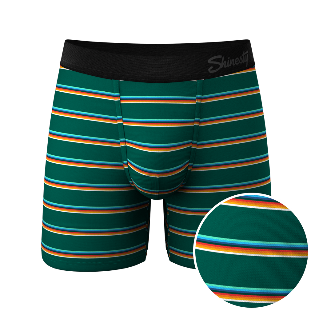 The Old Schooler | Retro Green Stripe Ball Hammock® Pouch Underwear - Shinesty