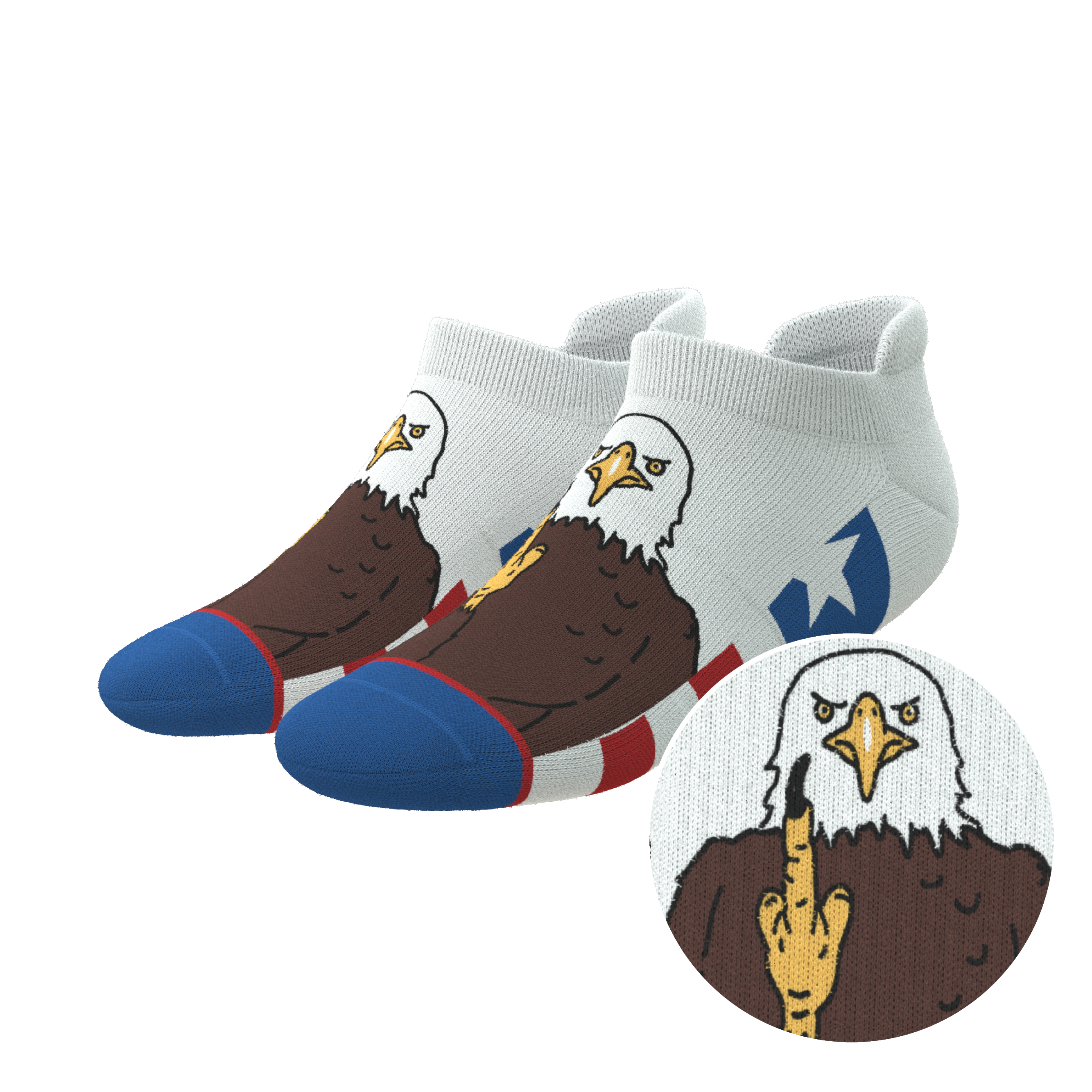 The One Finger Salute | American Flag Heel Hammock™ Ankle Socks - Shinesty