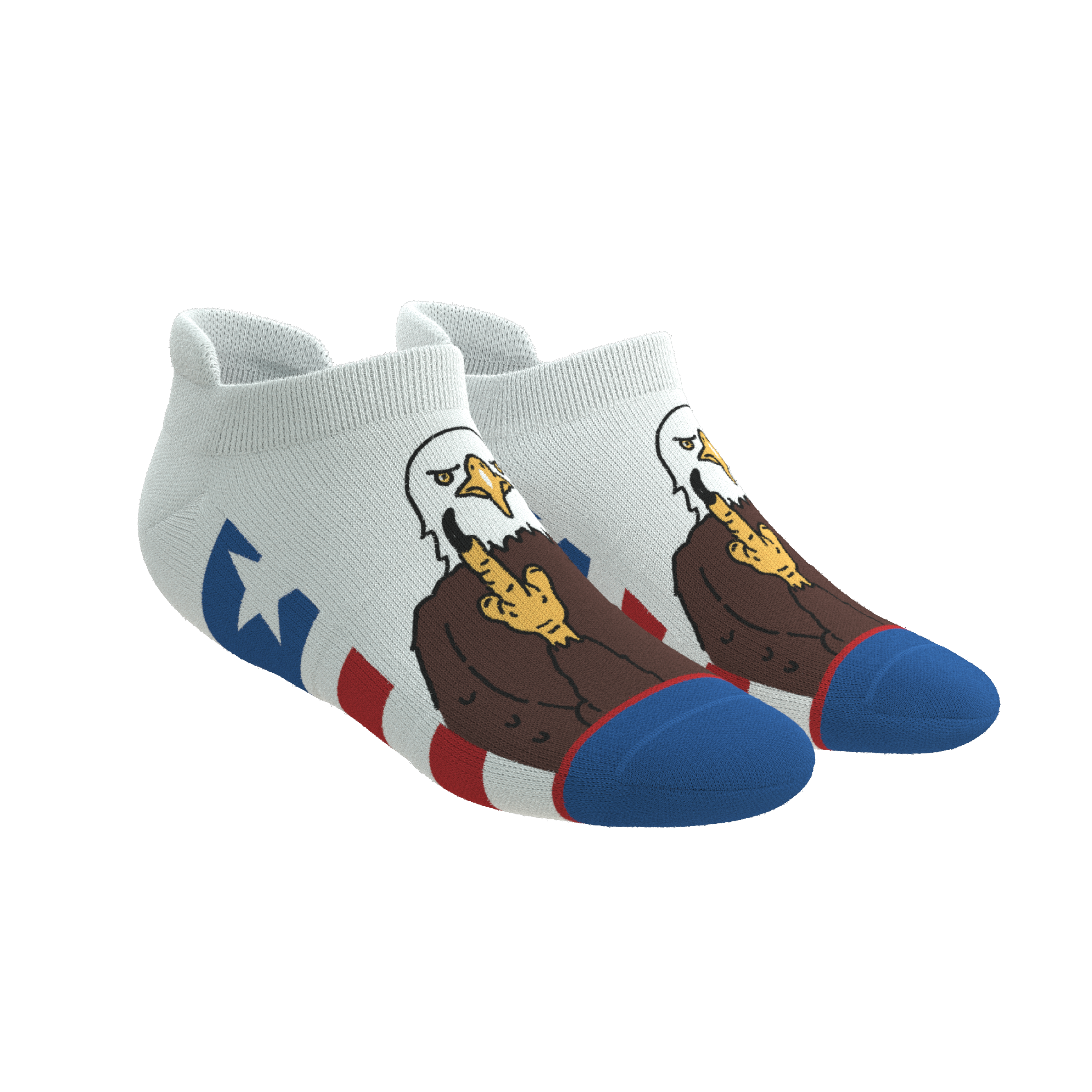 The One Finger Salute | American Flag Heel Hammock™ Ankle Socks - Shinesty