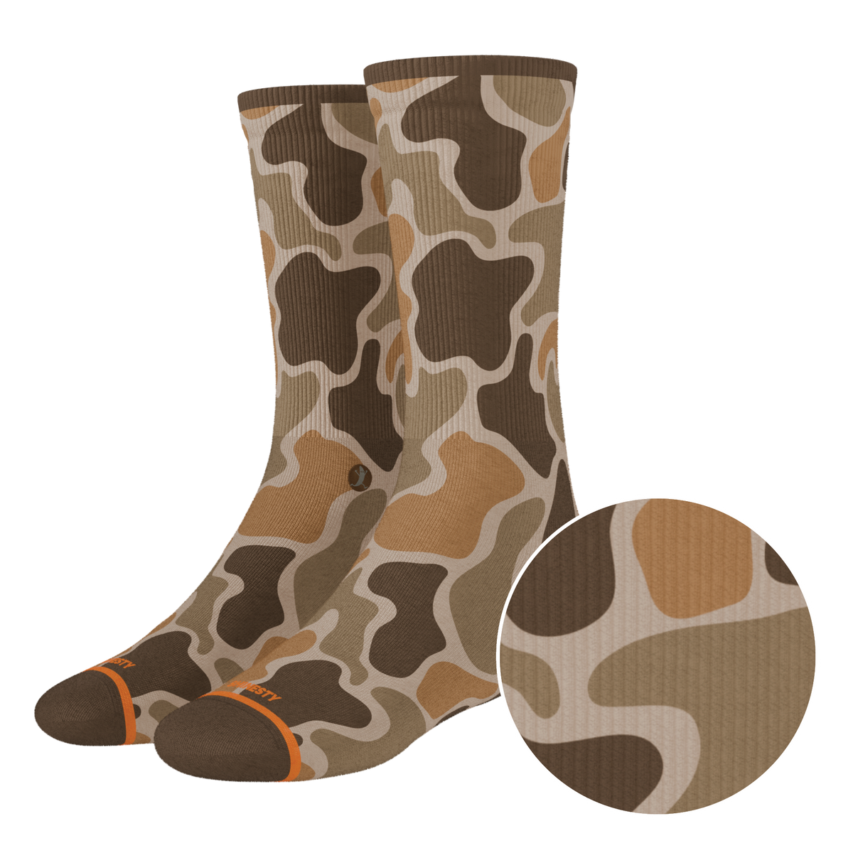The Out Of Sight | Light Duck Camo Heel Hammock™ Crew Socks - Shinesty