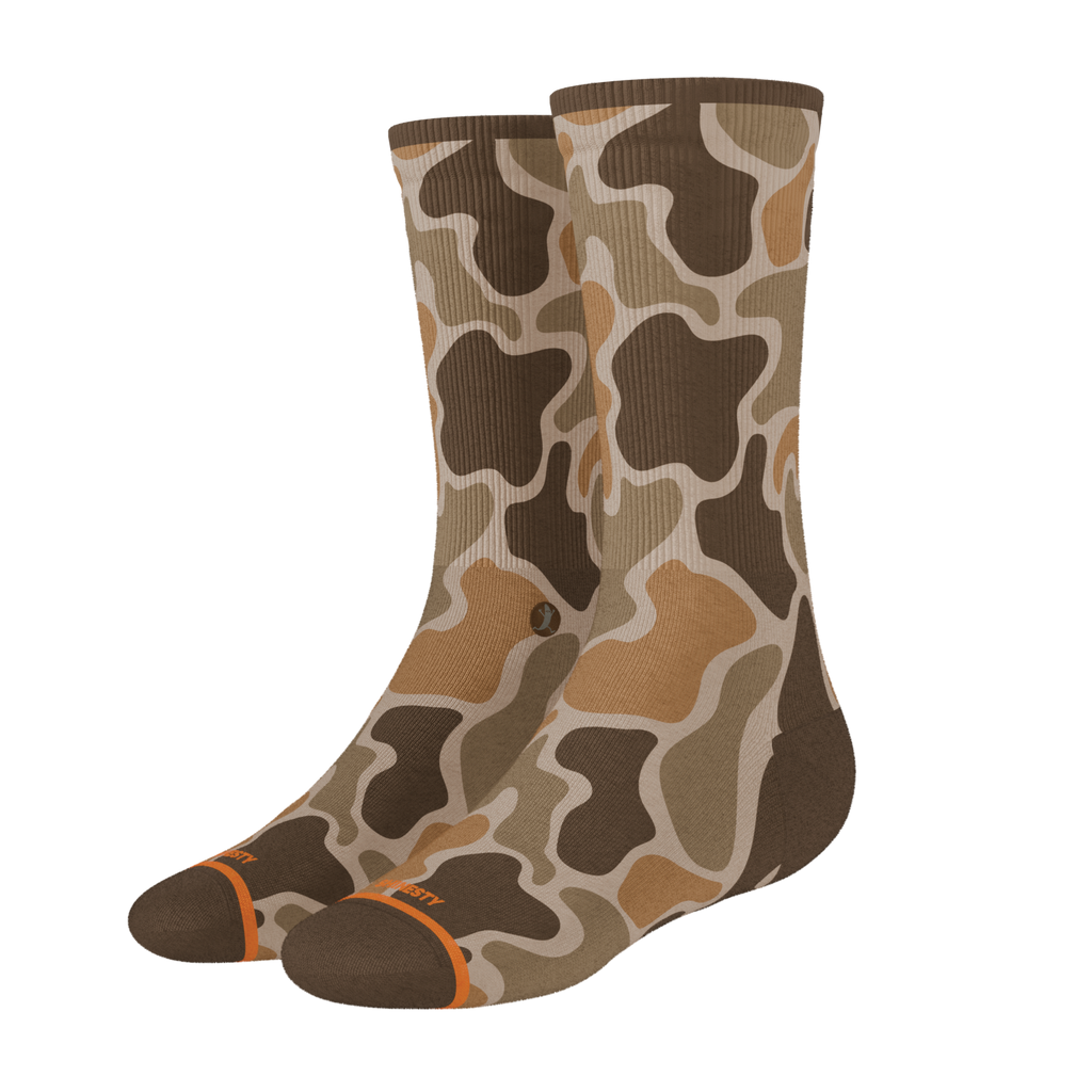 The Out Of Sight | Light Duck Camo Heel Hammock™ Crew Socks - Shinesty
