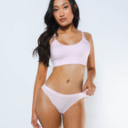 The Aphrodite | Light Pink Striped Modal Bikini Underwear - Shinesty