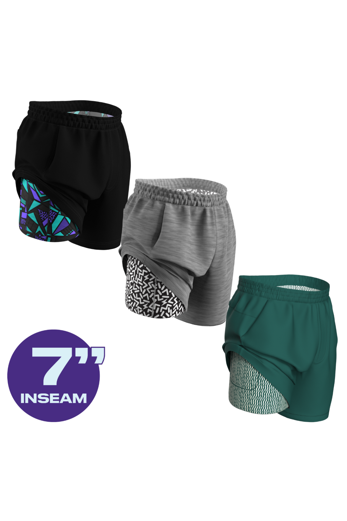 The PR | Ball Hammock® 7 Inch Athletic Shorts 3 Pack - Shinesty