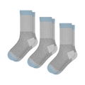 The Pacific Blue | Blue Grey Tri Color Block Heel Hammock™ Crew Socks 3 Pack - Shinesty