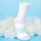 The Pacific Blue | Blue Grey Tri Color Block Heel Hammock™ Crew Socks 3 Pack - Shinesty