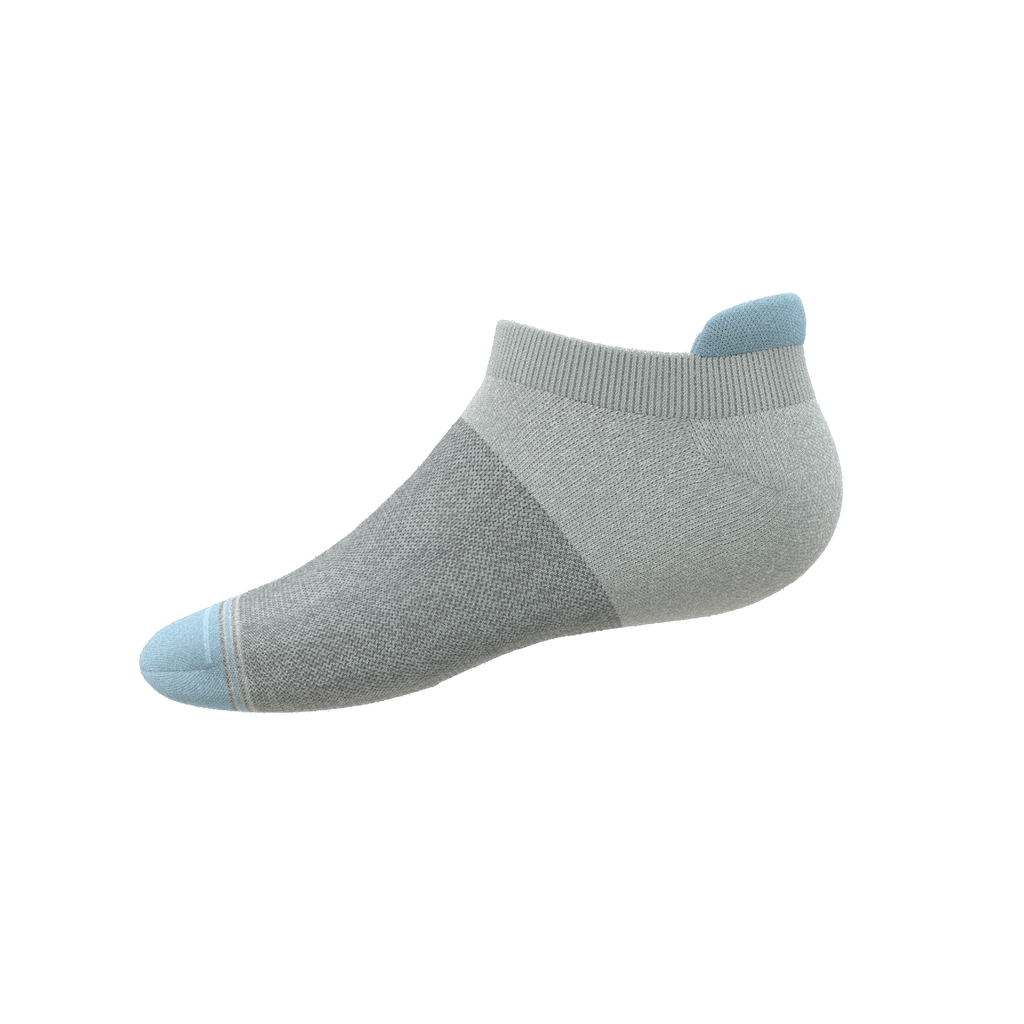 The Pacific Blue | Blue Grey Tri Color Block Heel Hammock™ Ankle Socks 3 Pack - Shinesty