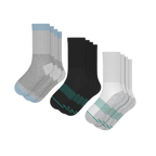 Versatile Solids Mix Pack | Blue Tri Color Block and Solids Heel Hammock™ Crew Socks 6 Pack - Shinesty