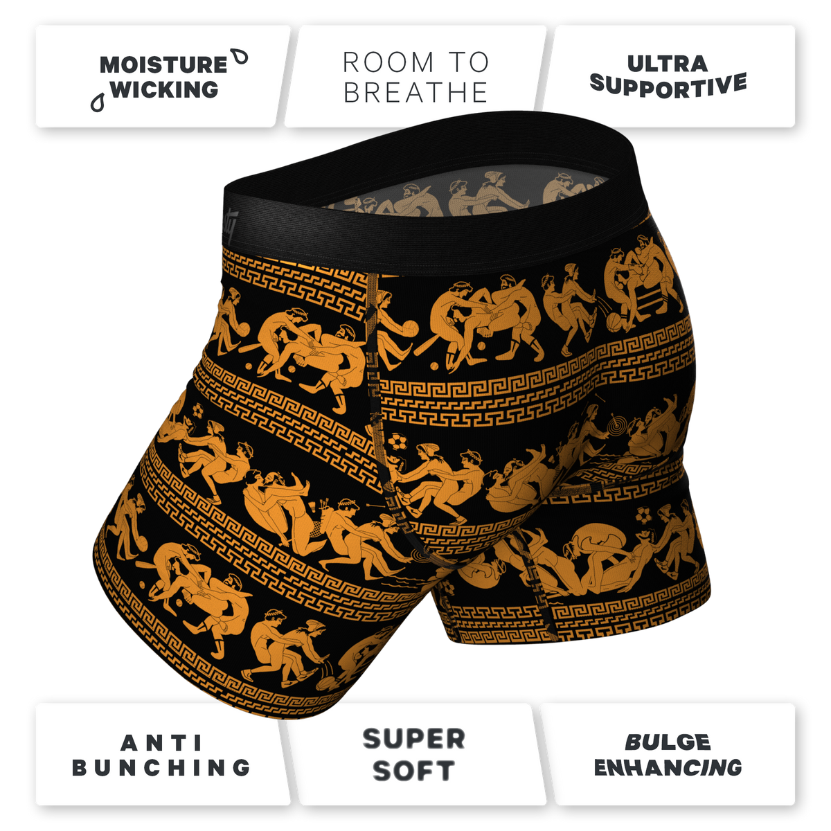 The Ancient Twister | Ancient Vase Orgy Ball Hammock® Pouch Underwear With Fly - Shinesty