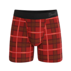 The Partridge | Red Cozy Plaid Ball Hammock® Pouch Underwear - Shinesty