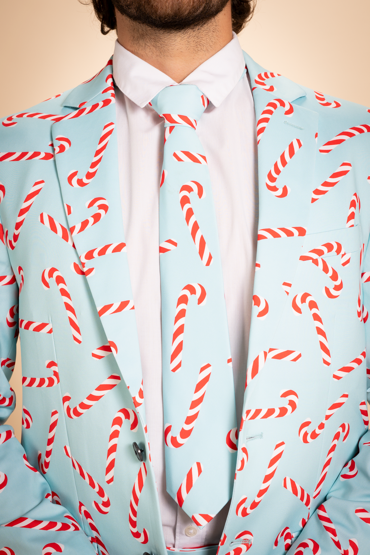 The Peppermint Pimp Canes | Candy Cane Men's Printed Party Tie - Shinesty