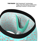 The Peppermint Pimp Canes | Candy Cane Ball Hammock® Pouch Underwear With Fly - Shinesty