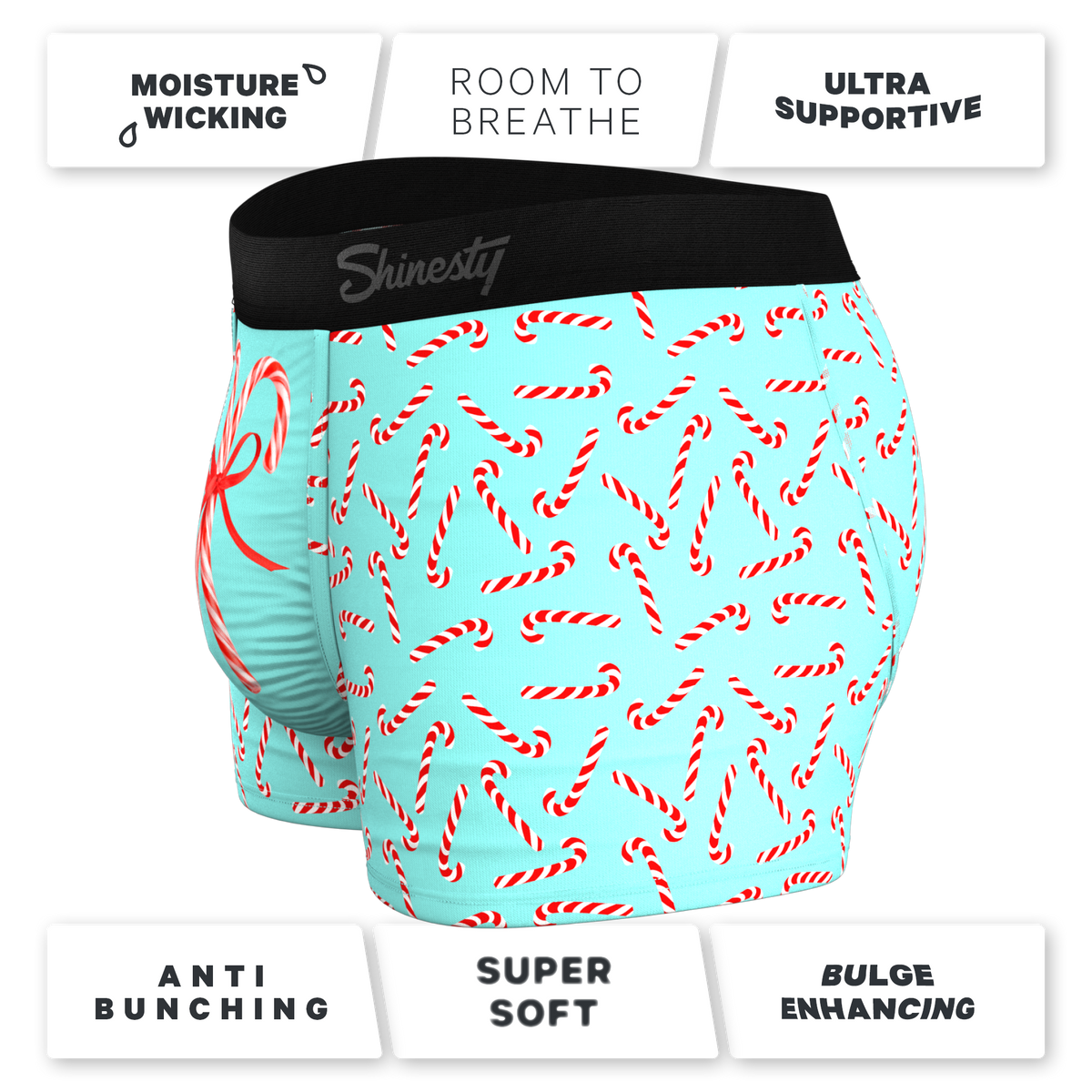 The Peppermint Pimp Canes | Candy Cane Ball Hammock® Pouch Trunks Underwear - Shinesty