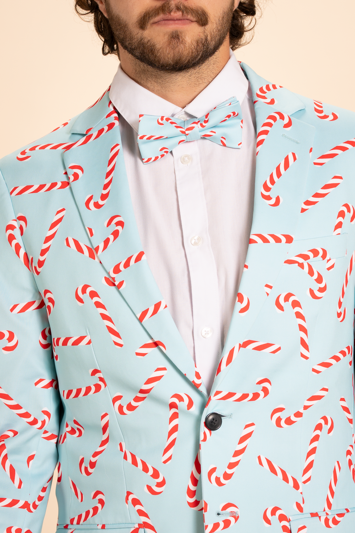 The Peppermint Pimp Canes | Candy Cane Men's Printed Bow Tie - Shinesty