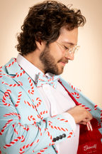 The Peppermint Pimp Canes | Candy Cane Men's Printed Bow Tie - Shinesty